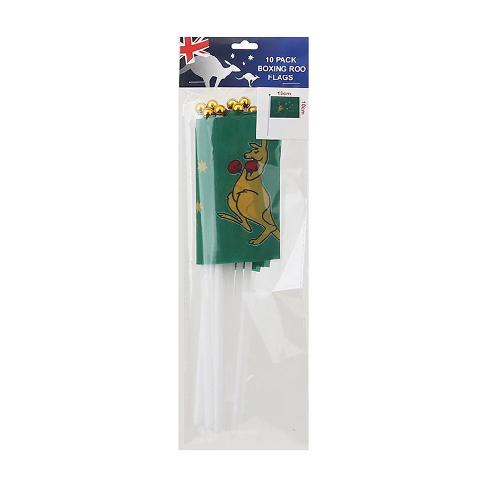 10pk Boxing Kangaroo Hand Flag