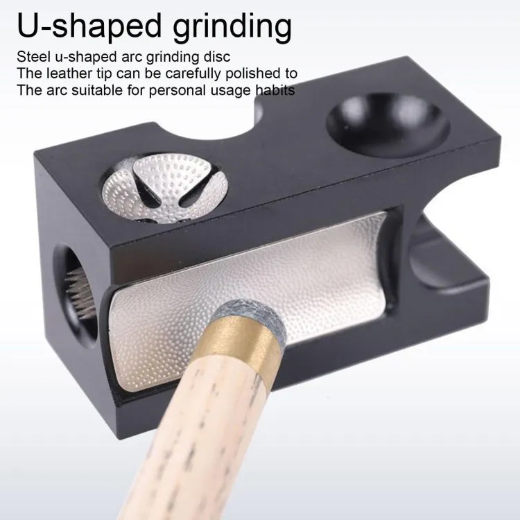 8 In 1 Billiard Cue Multi-function Leather Repair Tool Pole Head Sharpener Repairer Pencil Spinner Arc Grinder(Black)
