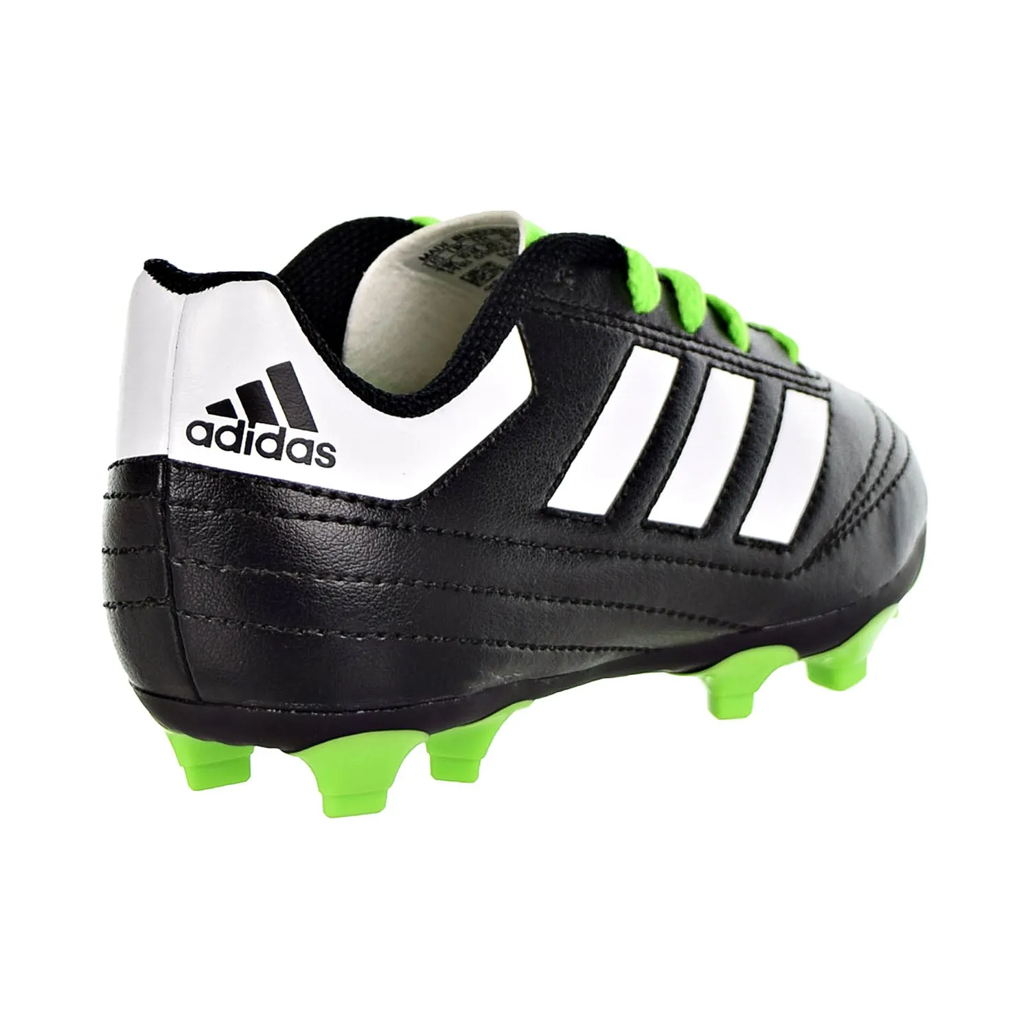 Adidas Goletto Firm Ground Cleats Kids Shoes Core Black/Cloud White/Solar Green