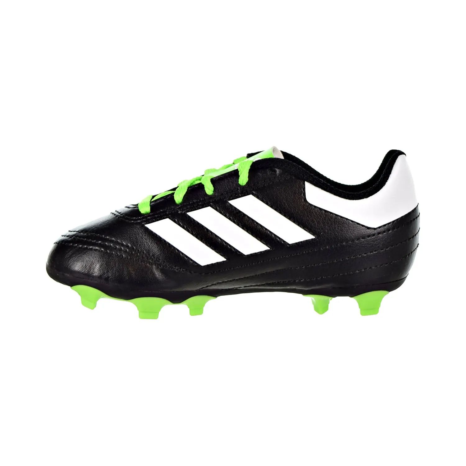 Adidas Goletto Firm Ground Cleats Kids Shoes Core Black/Cloud White/Solar Green