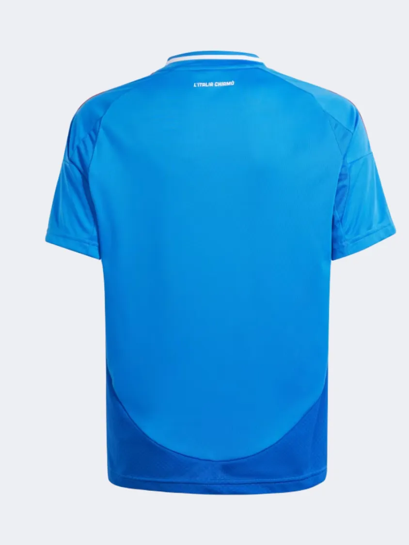 Adidas Italy 24 Home Boys Football T-Shirt Blue/White