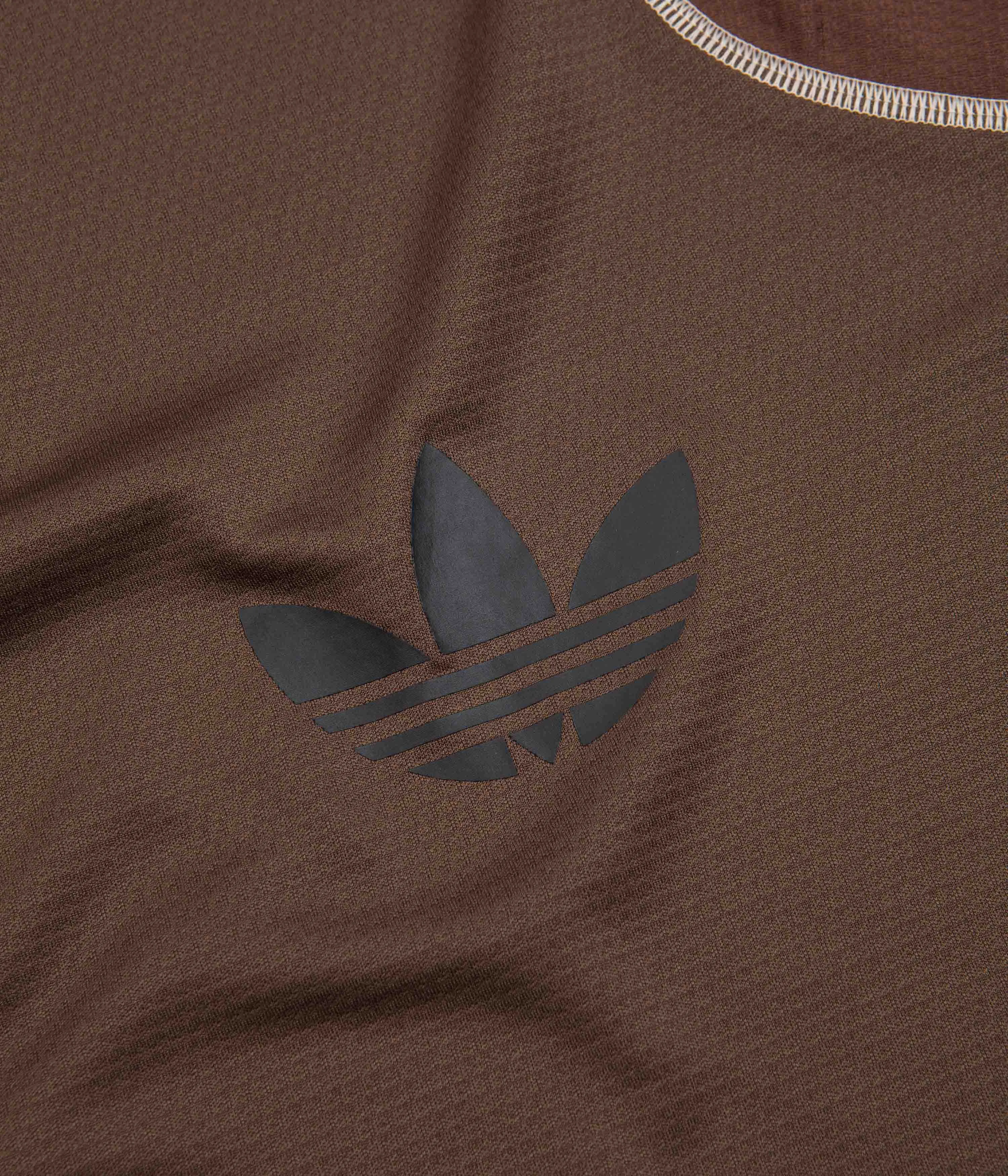 Adidas x Pop Trading Company Tech T-Shirt - Deepest Earth / Auburn / Clay Brown