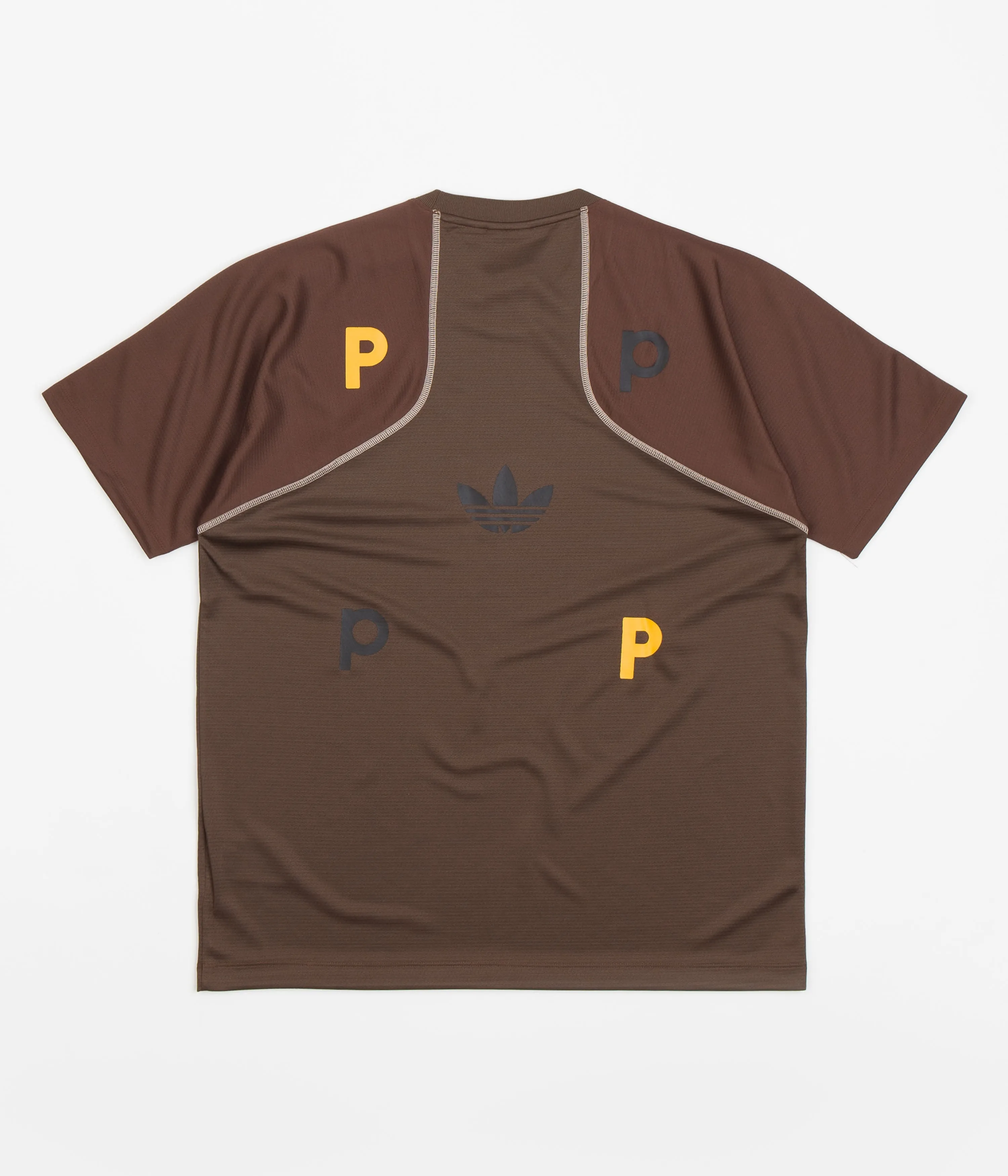 Adidas x Pop Trading Company Tech T-Shirt - Deepest Earth / Auburn / Clay Brown
