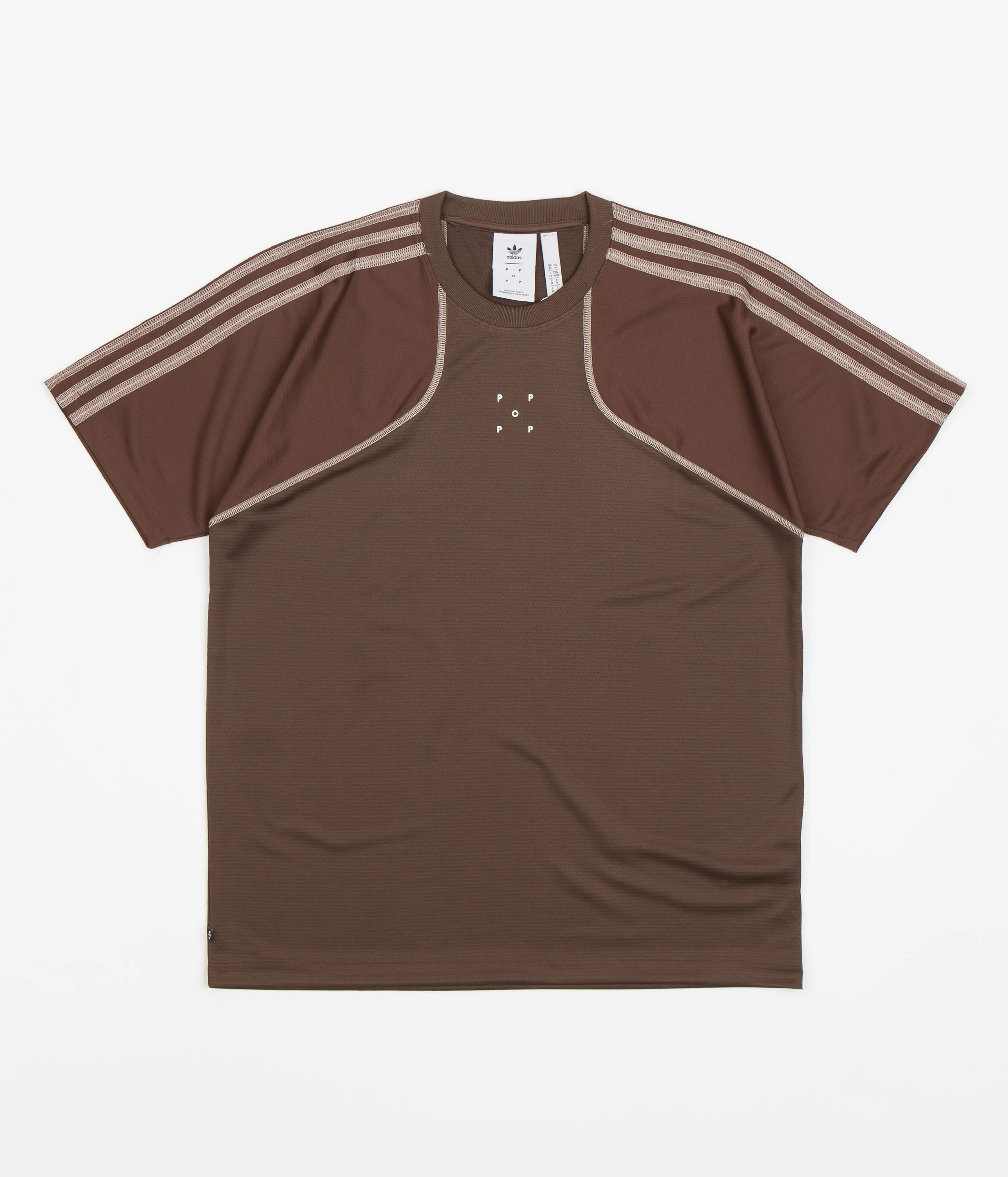 Adidas x Pop Trading Company Tech T-Shirt - Deepest Earth / Auburn / Clay Brown