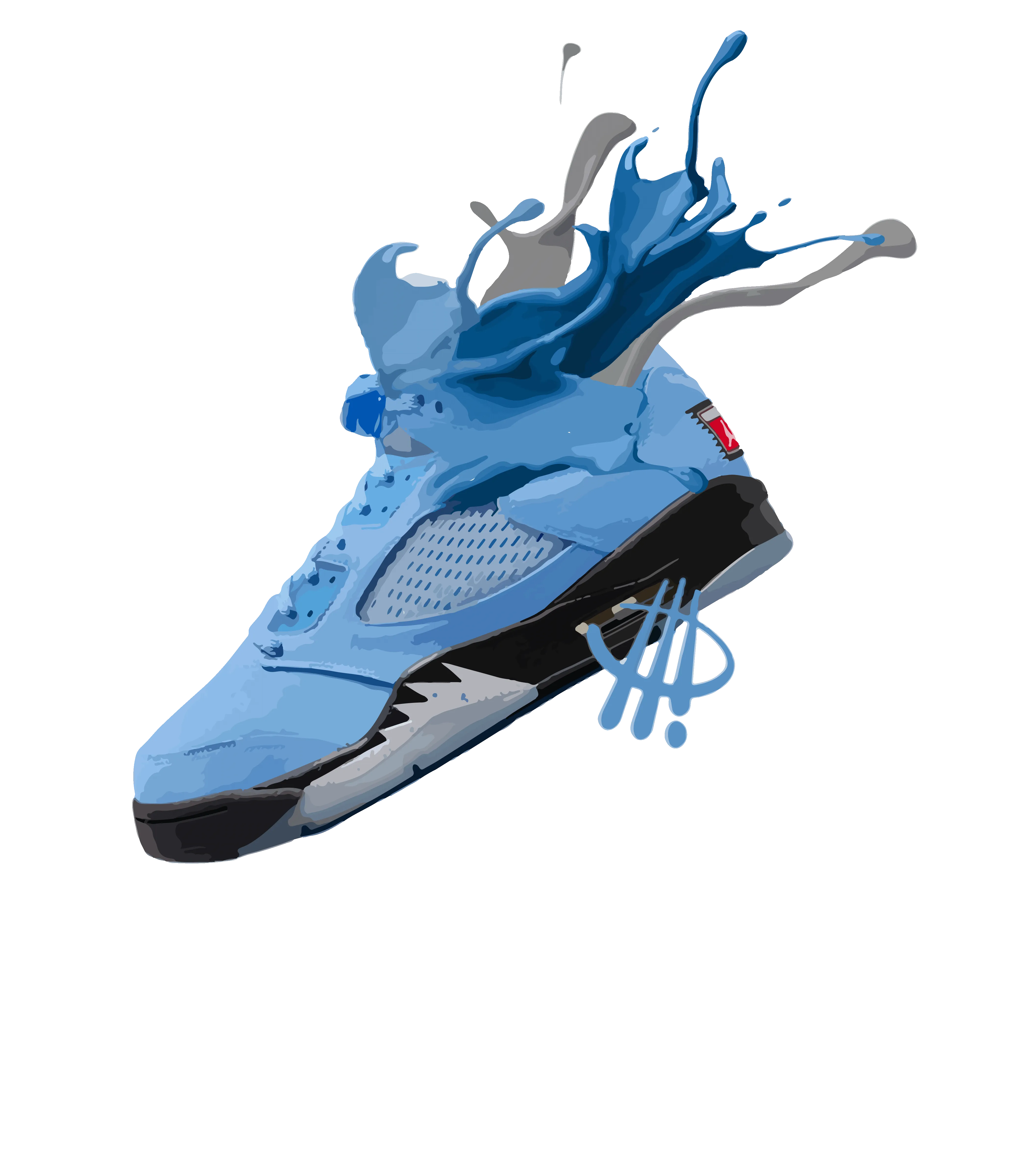 Air Jordan 5 “UNC” | illcurrency Black T-Shirt (SPLASH)
