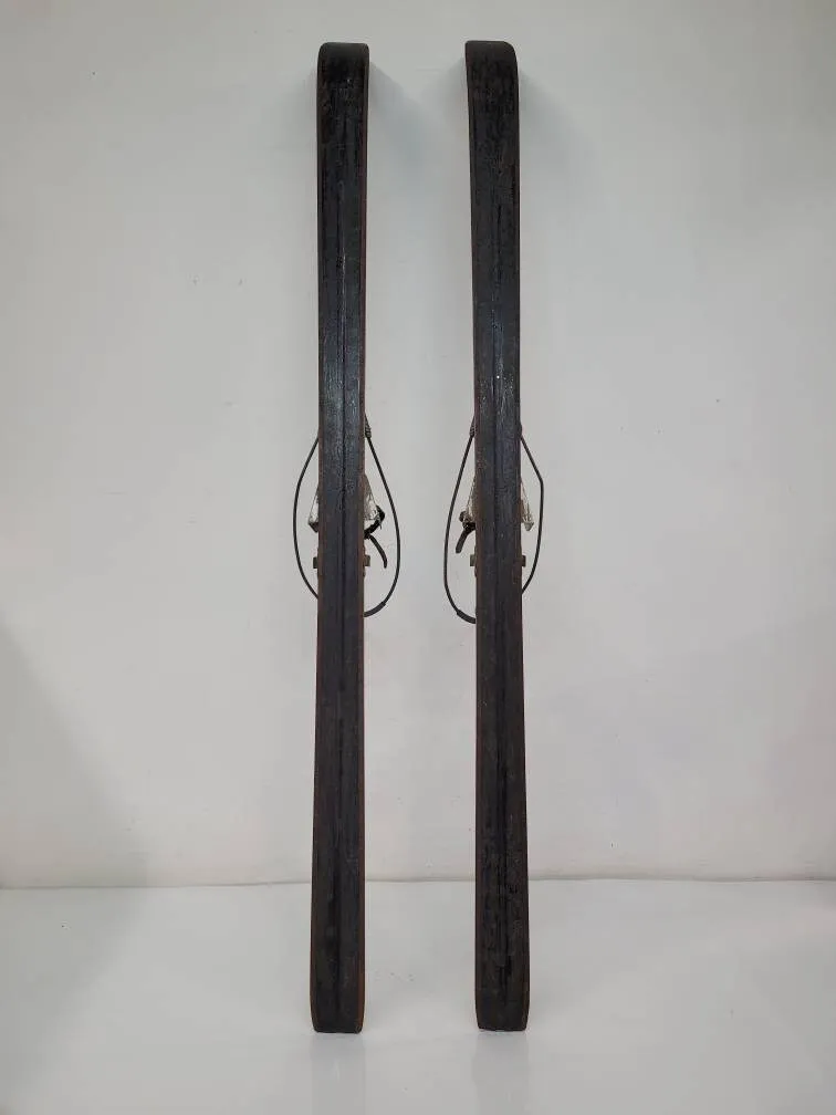 Antique Wooden Skis Lombi Jr. Brand
