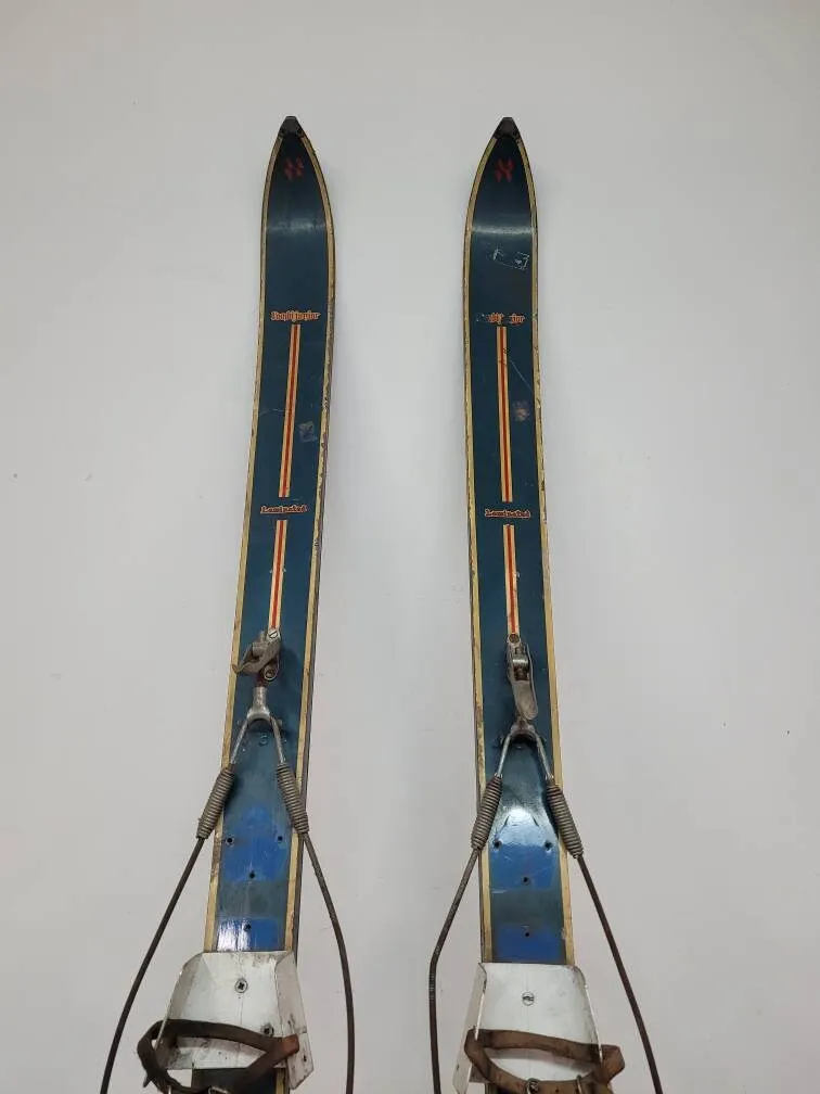 Antique Wooden Skis Lombi Jr. Brand