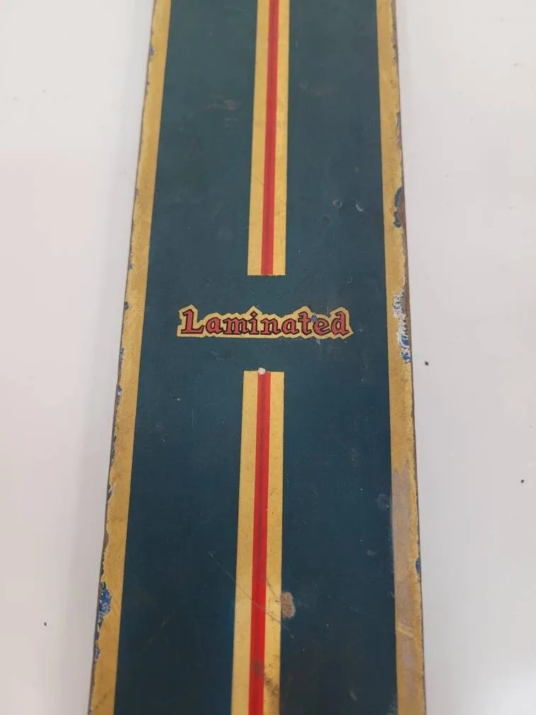 Antique Wooden Skis Lombi Jr. Brand