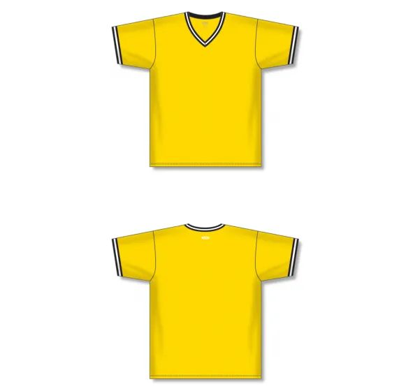 Athletic Knit (AK) S1333A-256 Adult Maize/Black/White Soccer Jersey