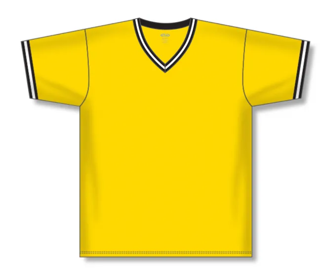 Athletic Knit (AK) S1333A-256 Adult Maize/Black/White Soccer Jersey