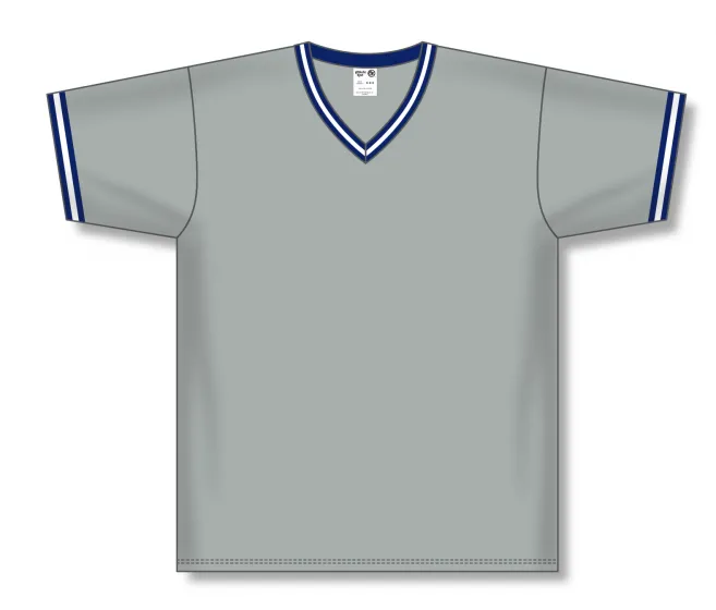Athletic Knit (AK) S1333A-548 Adult Grey/Navy/White Soccer Jersey