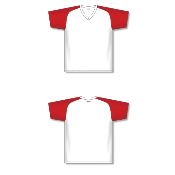 Athletic Knit (AK) S1375M-209 Mens White/Red Soccer Jersey