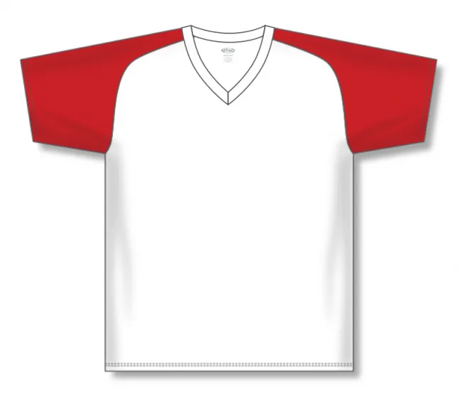 Athletic Knit (AK) S1375M-209 Mens White/Red Soccer Jersey