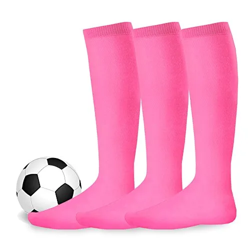 Athletic Sports Socks for Teens Cushion Socks Rugby Soccer Football Softball Socks 3-Pairs (Junior (7-9), Dk Green)