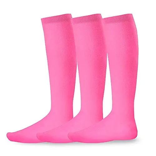 Athletic Sports Socks for Teens Cushion Socks Rugby Soccer Football Softball Socks 3-Pairs (Junior (7-9), Dk Green)