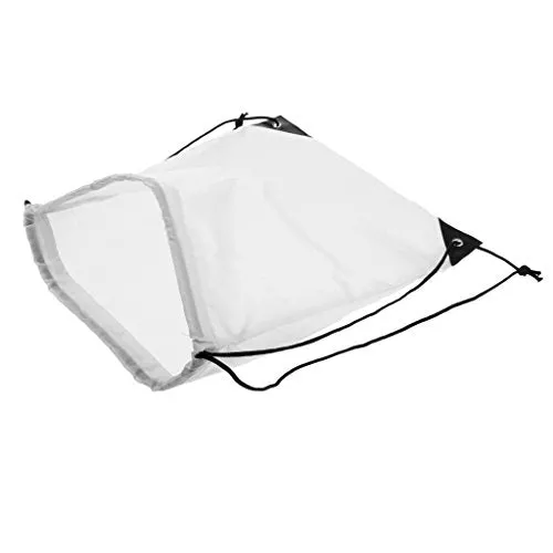 Baoblaze Drawstring Backpack RuckSack Waterproof Travelling Clothes Shoes Carry Bag - White