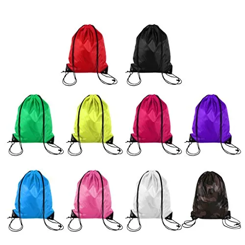 Baoblaze Drawstring Backpack RuckSack Waterproof Travelling Clothes Shoes Carry Bag - White