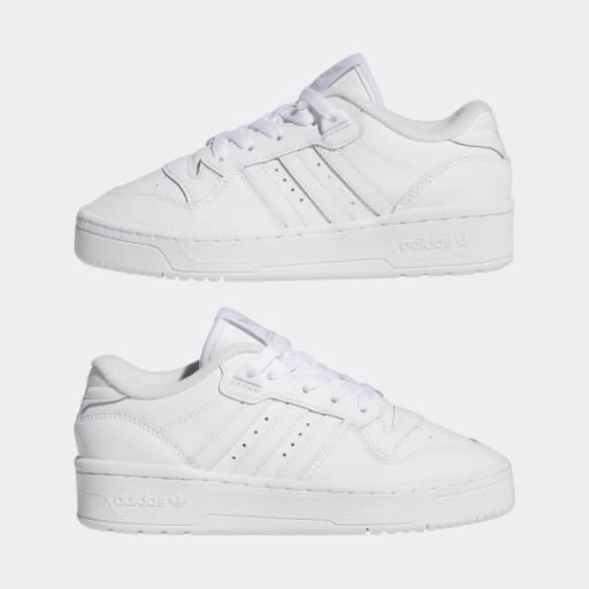Big Kids' Adidas Rivalry Low "Cloud White Grey"