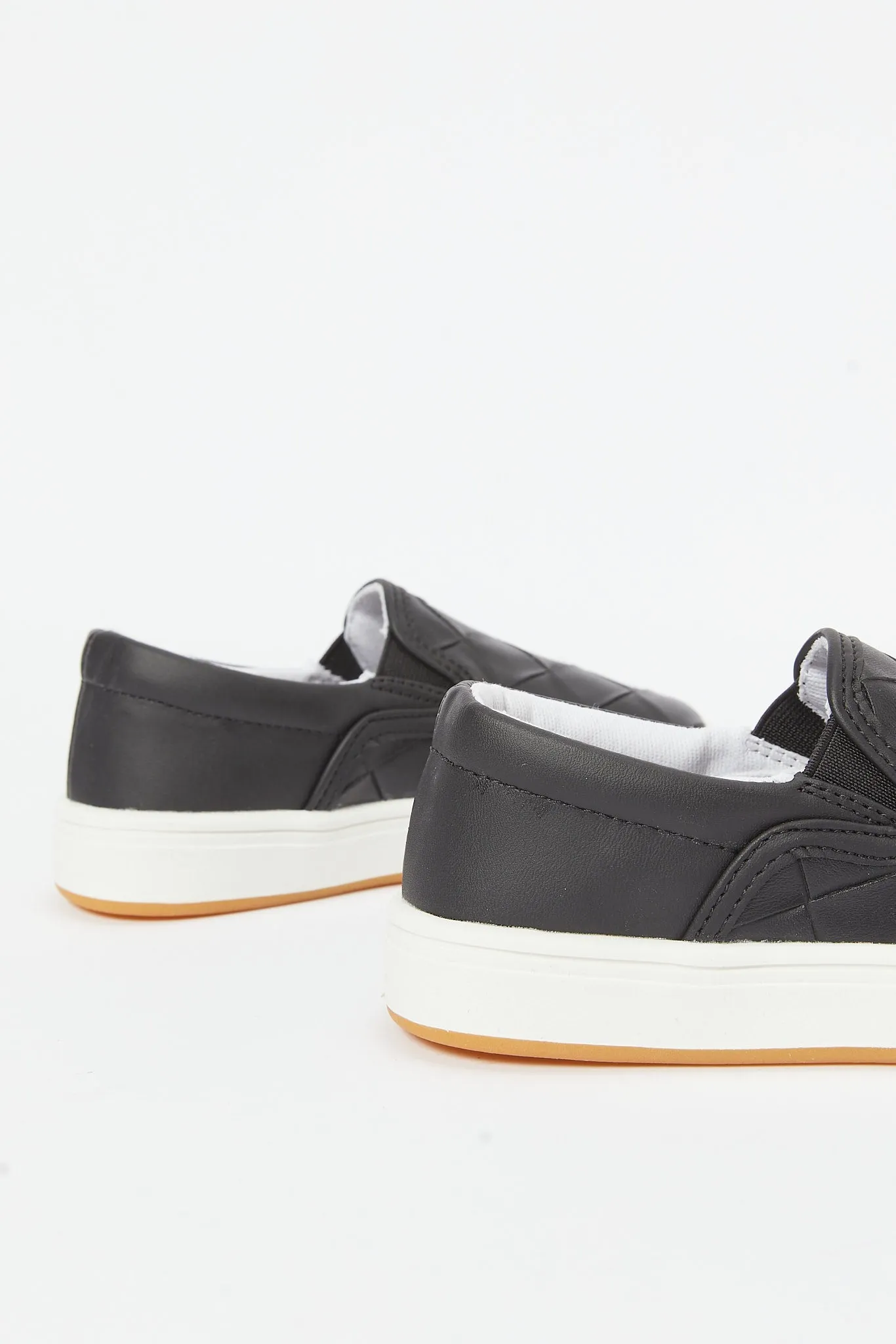 Boys Black Woven Slip-On