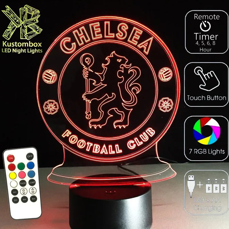 CHELSEA Football Soccer Club 3D LED Night Light Lamp