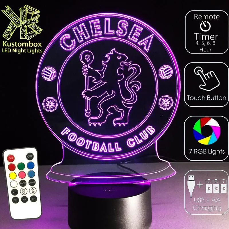 CHELSEA Football Soccer Club 3D LED Night Light Lamp