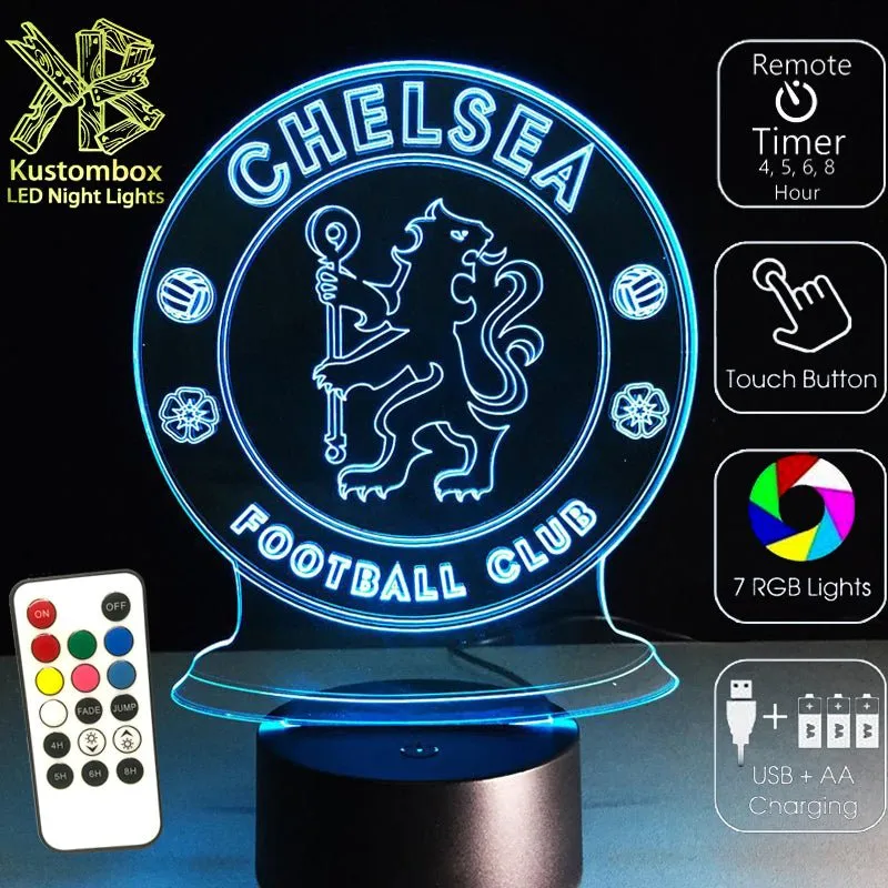 CHELSEA Football Soccer Club 3D LED Night Light Lamp