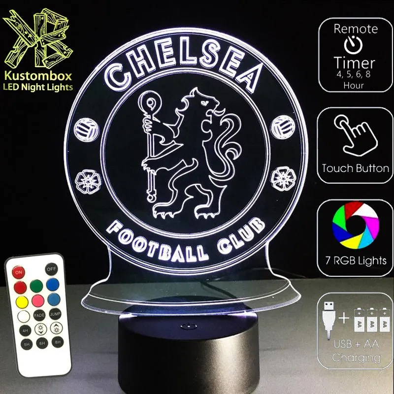 CHELSEA Football Soccer Club 3D LED Night Light Lamp