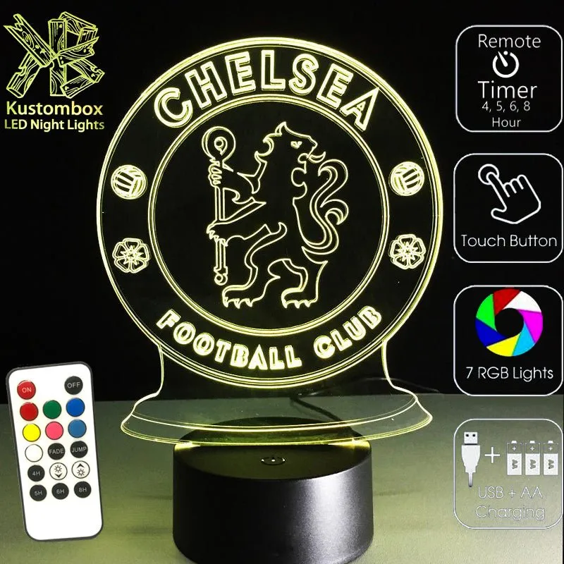 CHELSEA Football Soccer Club 3D LED Night Light Lamp