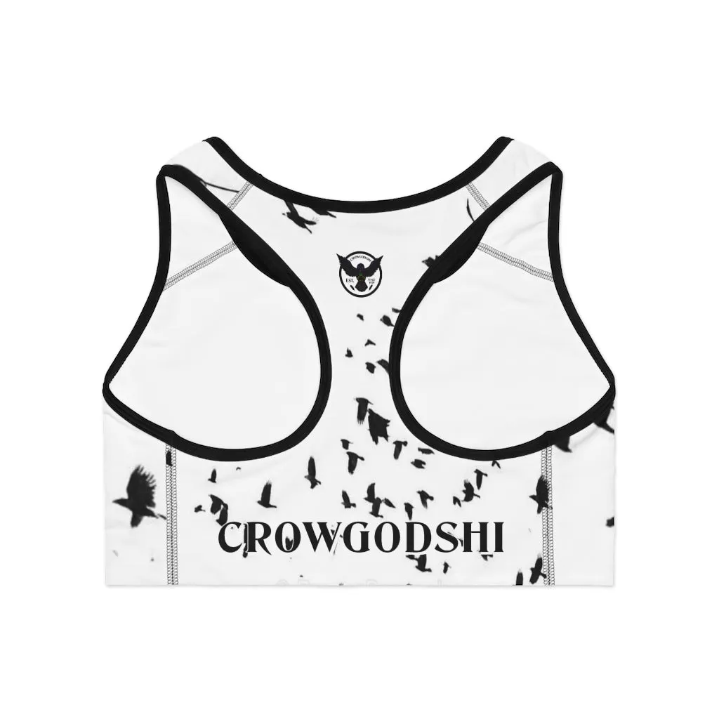 Crowgodshi Designer Flock of Crows Sports Bra