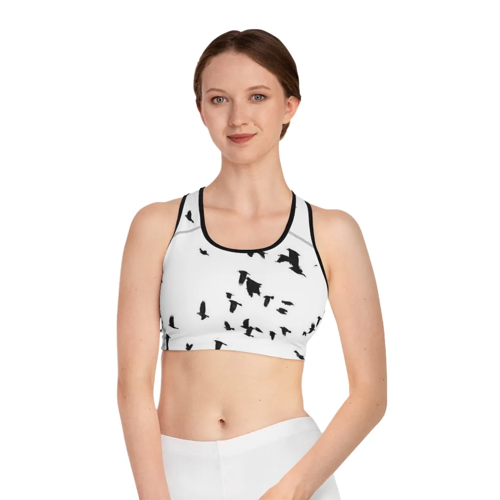 Crowgodshi Designer Flock of Crows Sports Bra