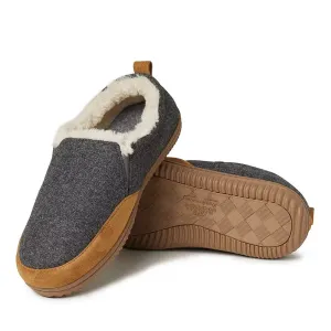 Dearfoams Men's Alpine Zurich Closed Back Slipper, Grey Heather