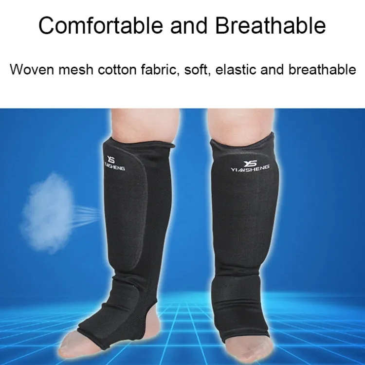 Elastic Breathable Karate Leg Guards Taekwondo EVA Board Protective Gear, Specification: L (Black)