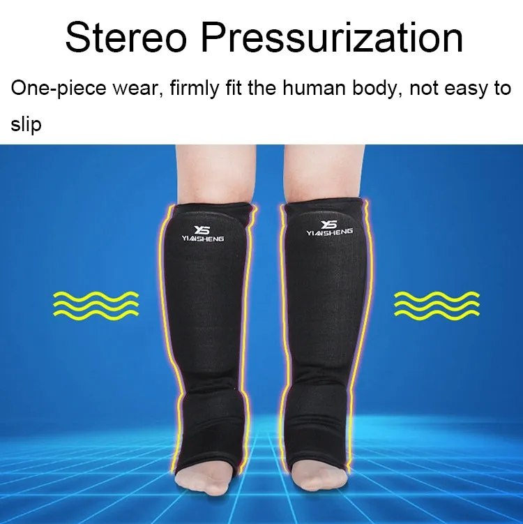 Elastic Breathable Karate Leg Guards Taekwondo EVA Board Protective Gear, Specification: L (Black)