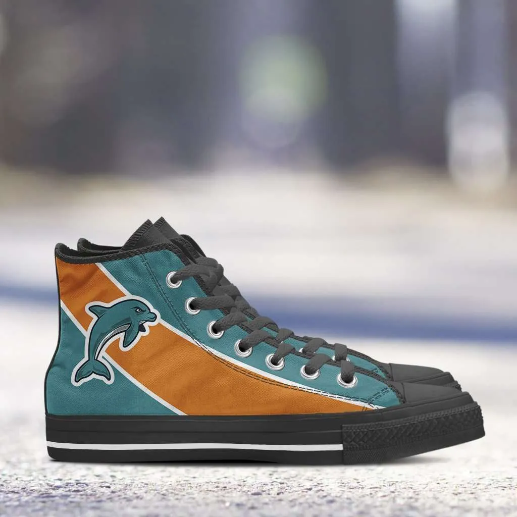 Fan Art Miami Dolphins Canvas High Top Shoes