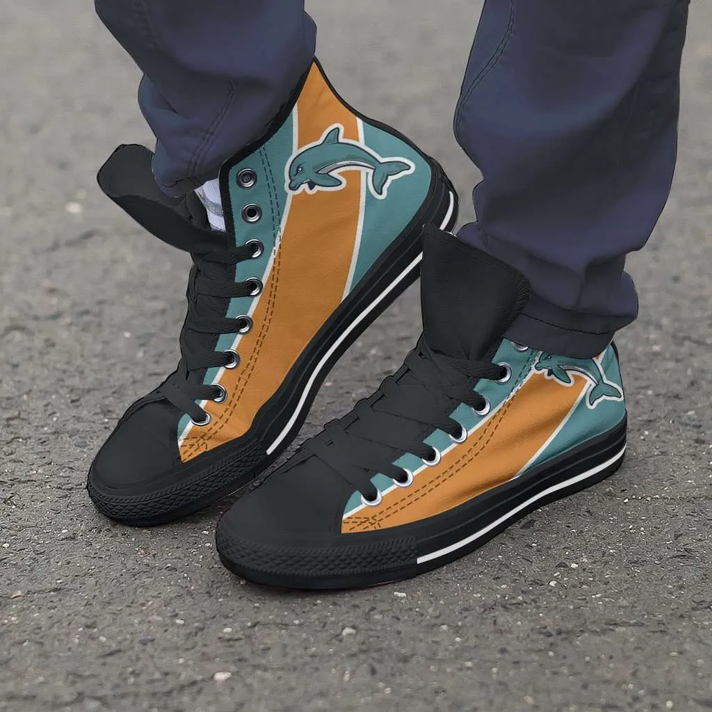 Fan Art Miami Dolphins Canvas High Top Shoes