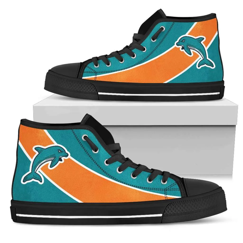 Fan Art Miami Dolphins Canvas High Top Shoes