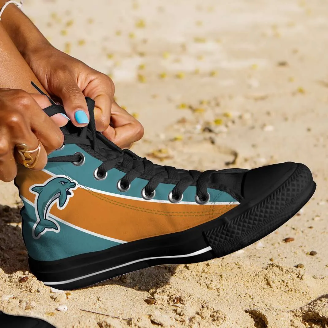 Fan Art Miami Dolphins Canvas High Top Shoes