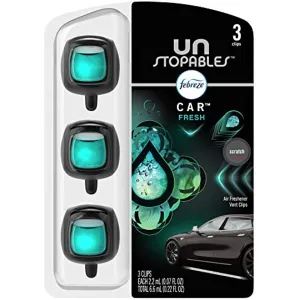 Febreze Unstopables Car Air Freshener, Unstopables Fresh Scent, Odor Eliminator