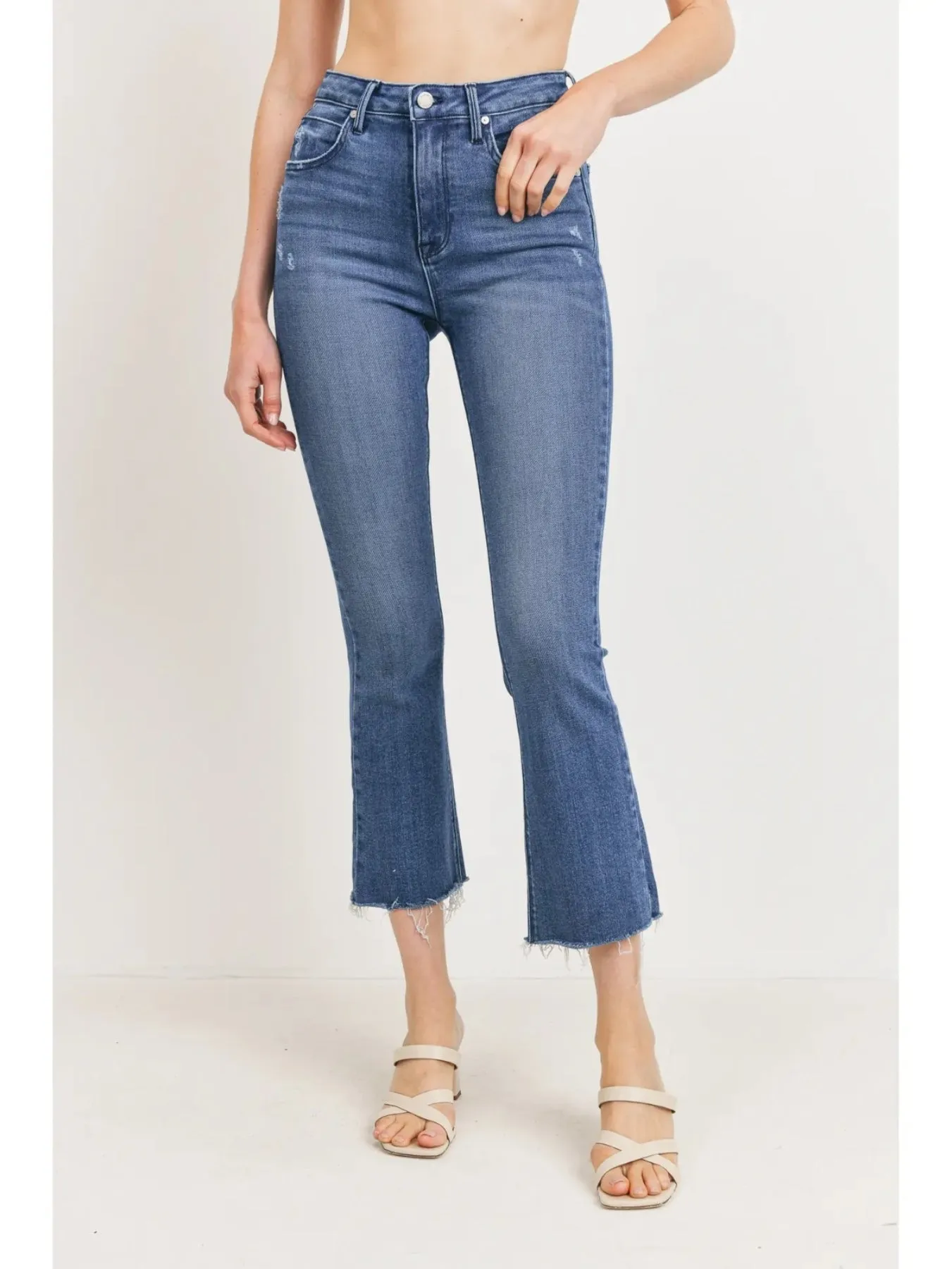 HR Tonal Cropped Flare Jeans