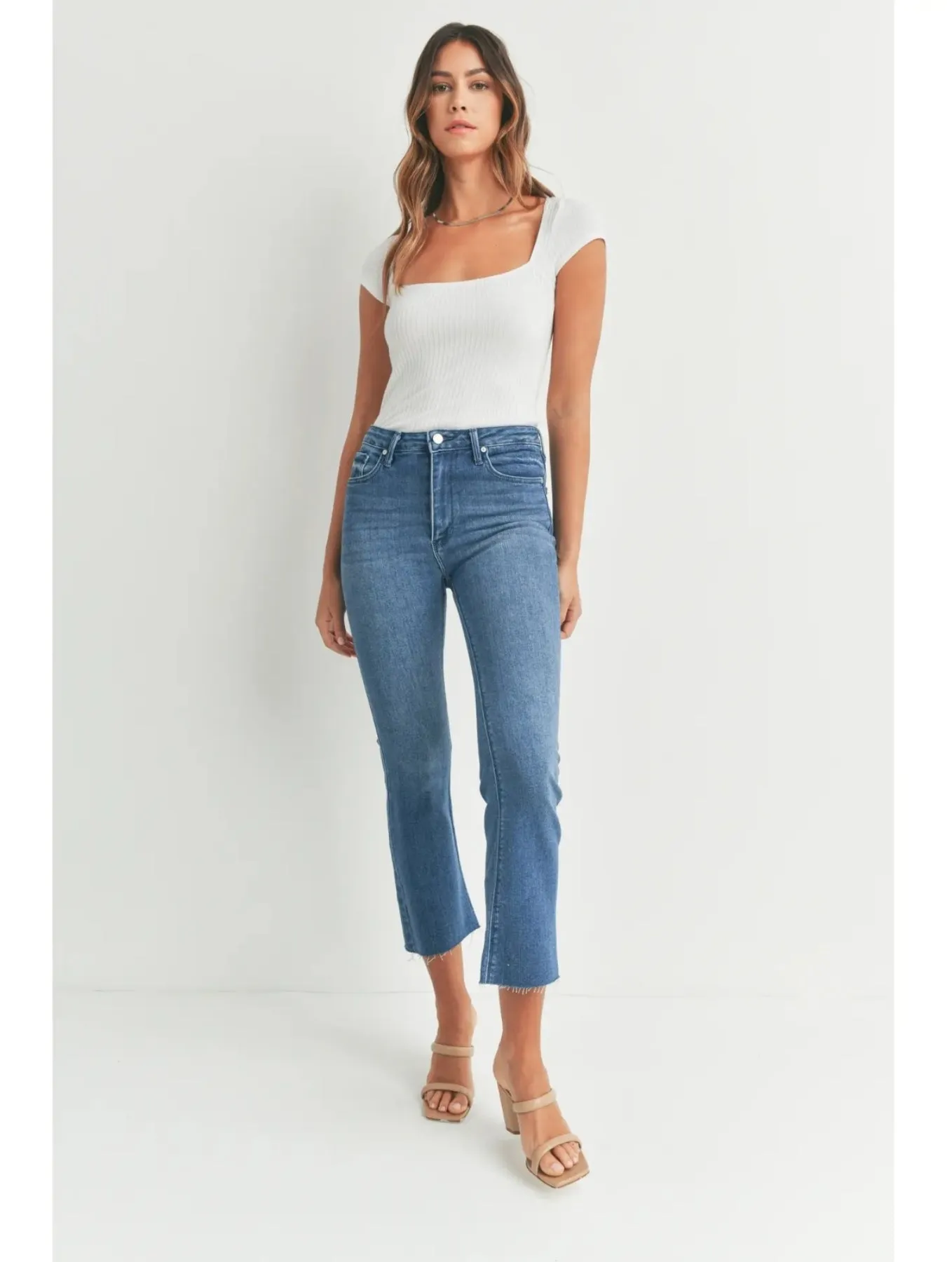 HR Tonal Cropped Flare Jeans