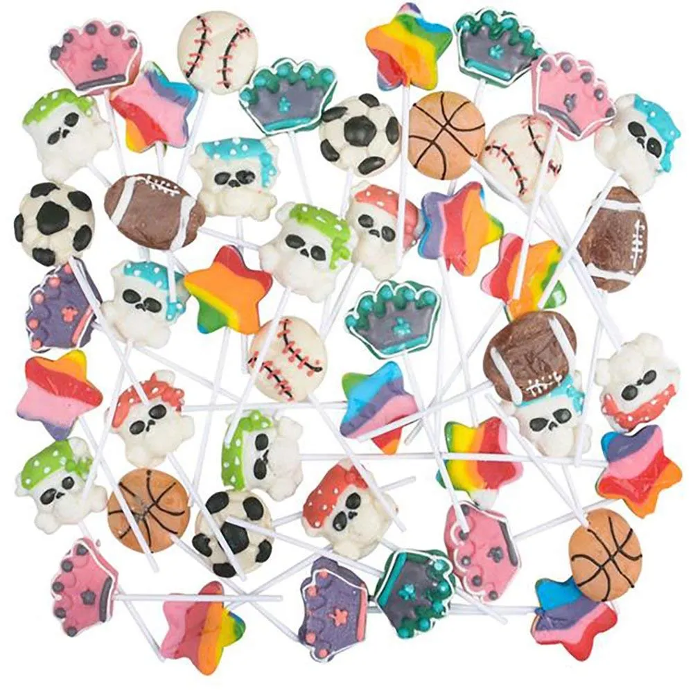 Kicko Assorted Lollipops - 48 Pack - 2 Inch - for Kids, Party Favors, Stocking Stuffers
