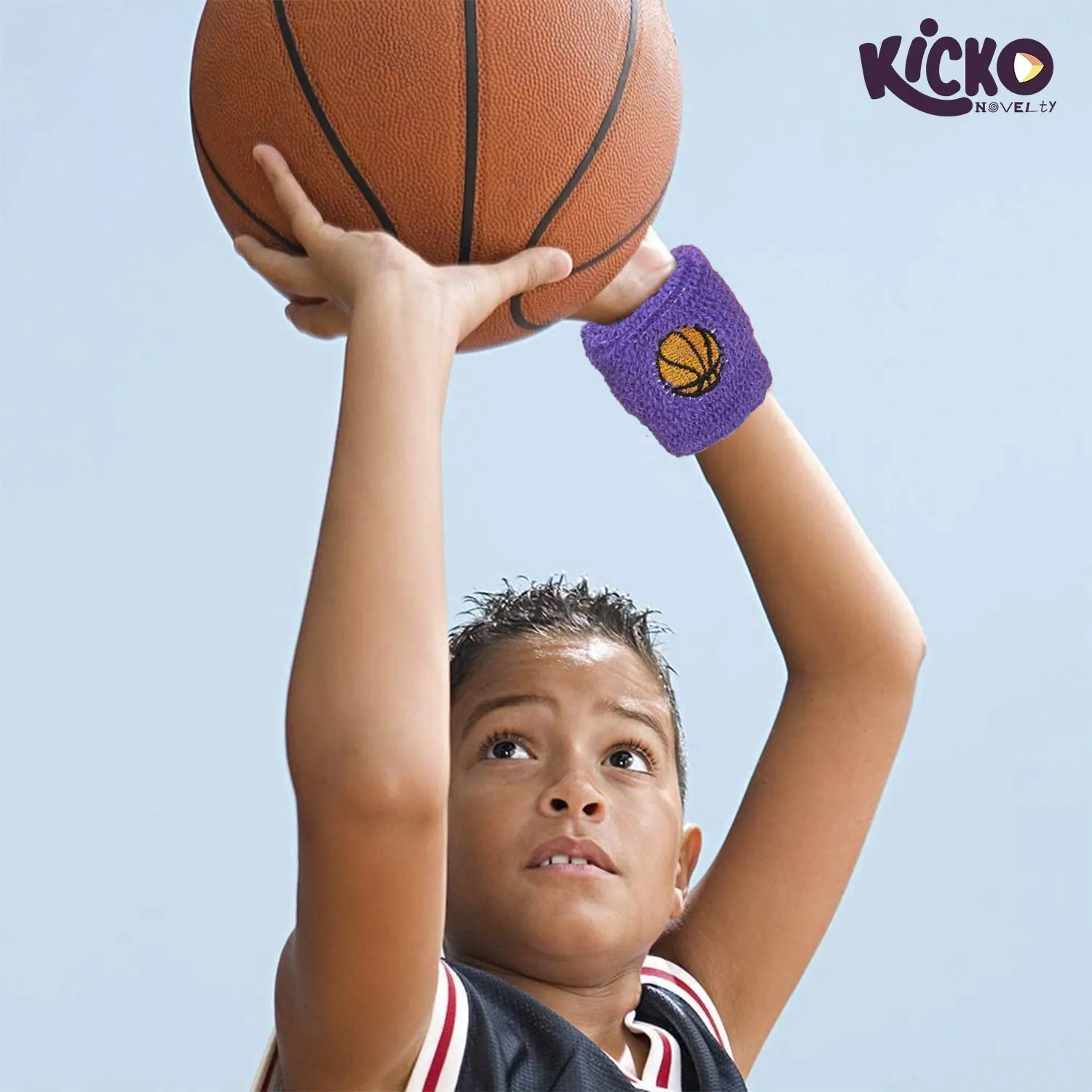 Kicko Wrist Sweatbands Assortment - 48 Pieces of Athletic Cotton Wristbands - Styles May