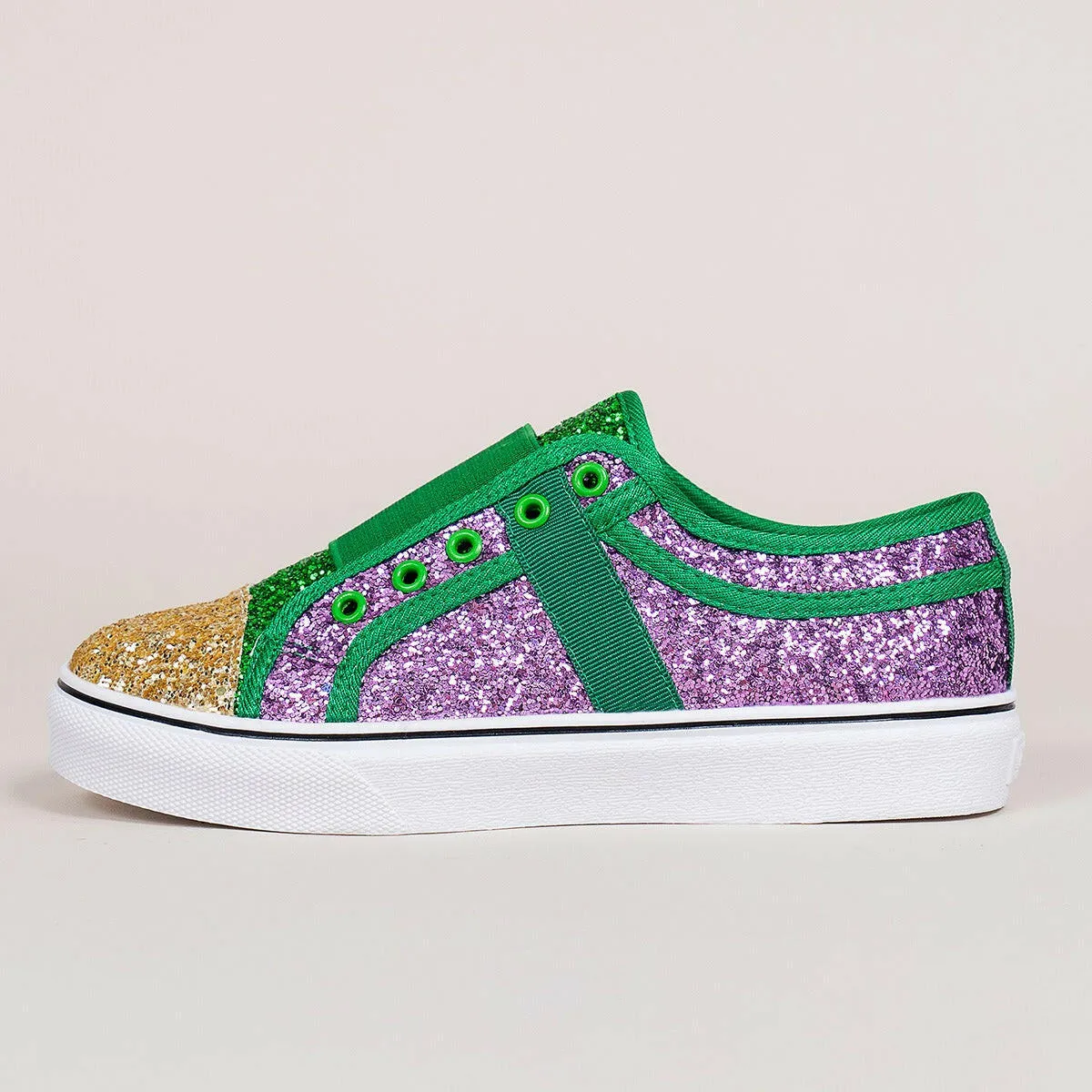 Large Size Canvas Low-Top Shallow Mouth Sequin Shoes