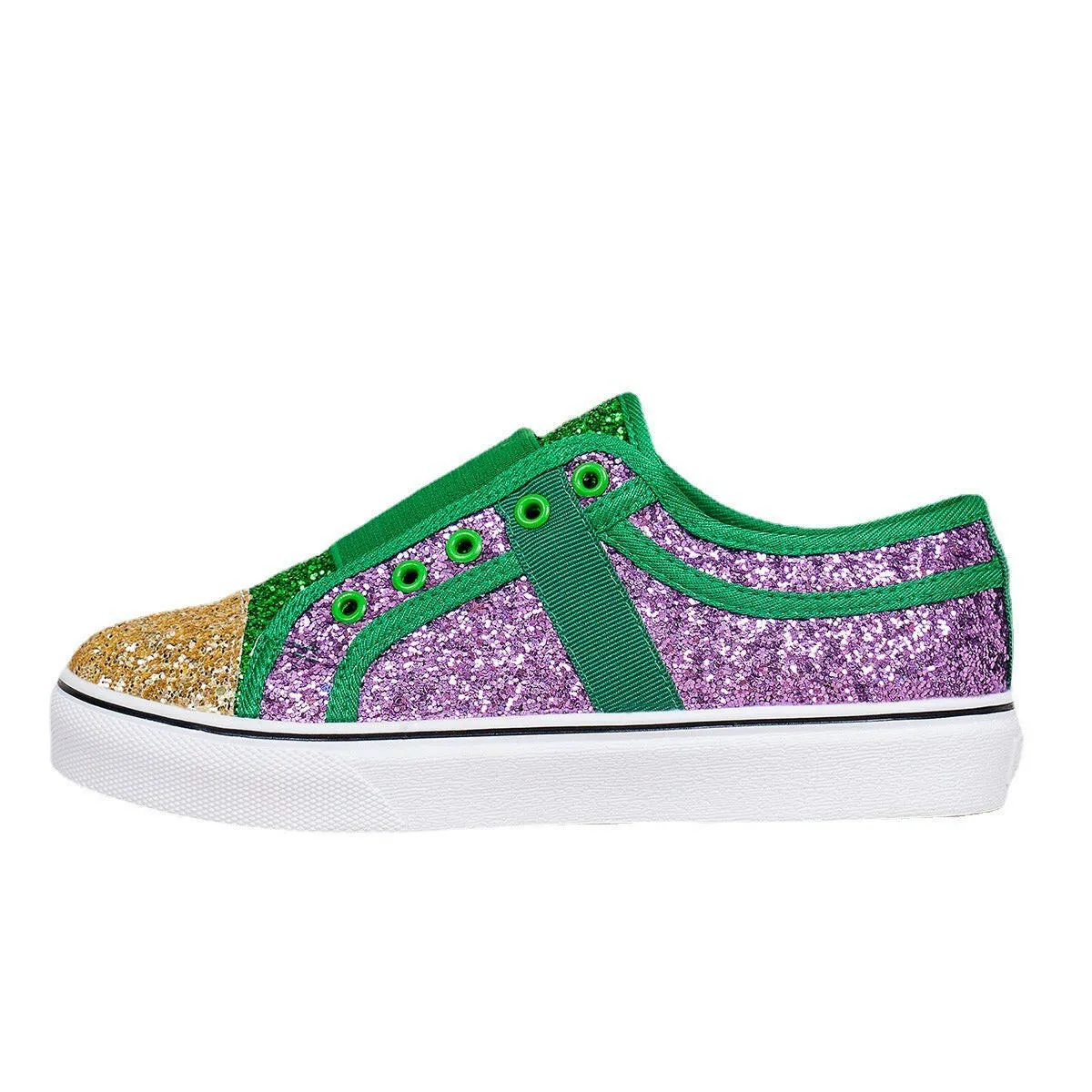 Large Size Canvas Low-Top Shallow Mouth Sequin Shoes