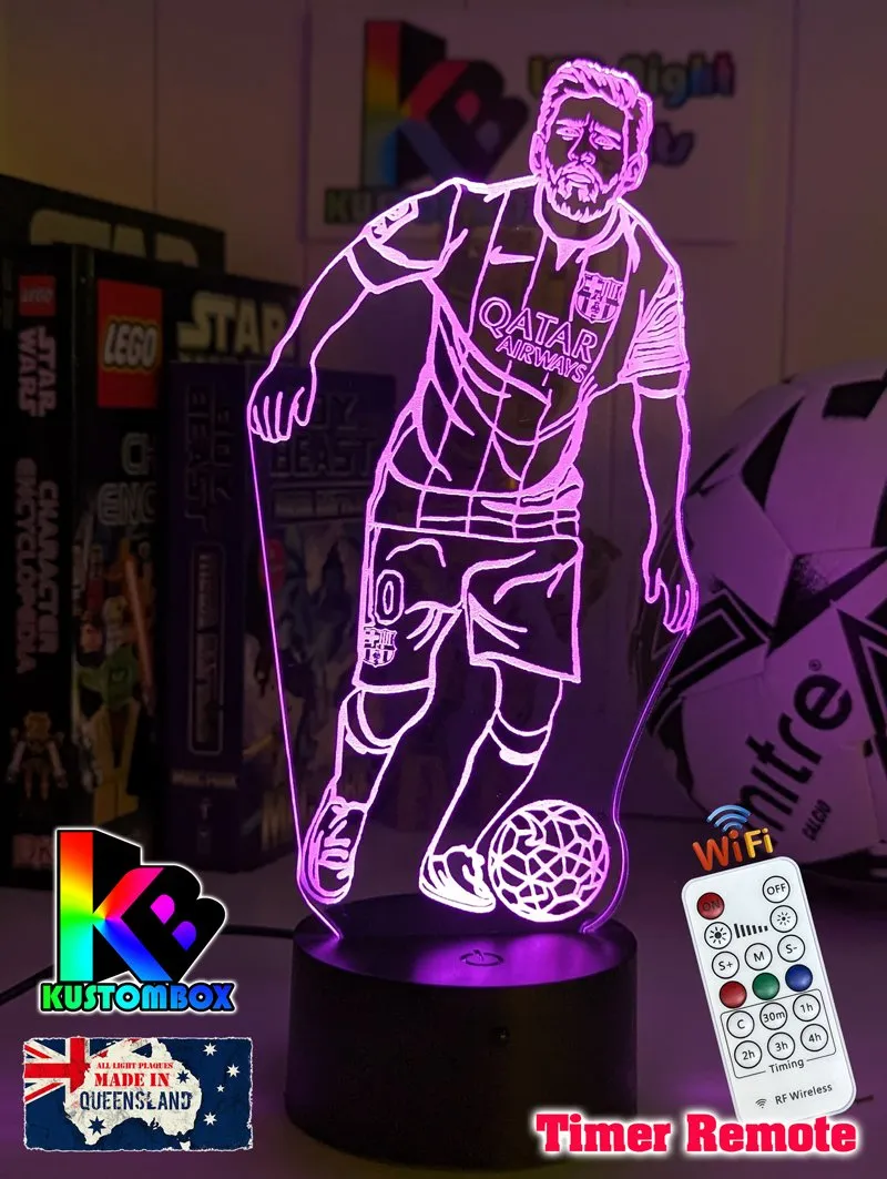 Lionel Messi Argentine Footballer Player 3D LED Night Light Lamp