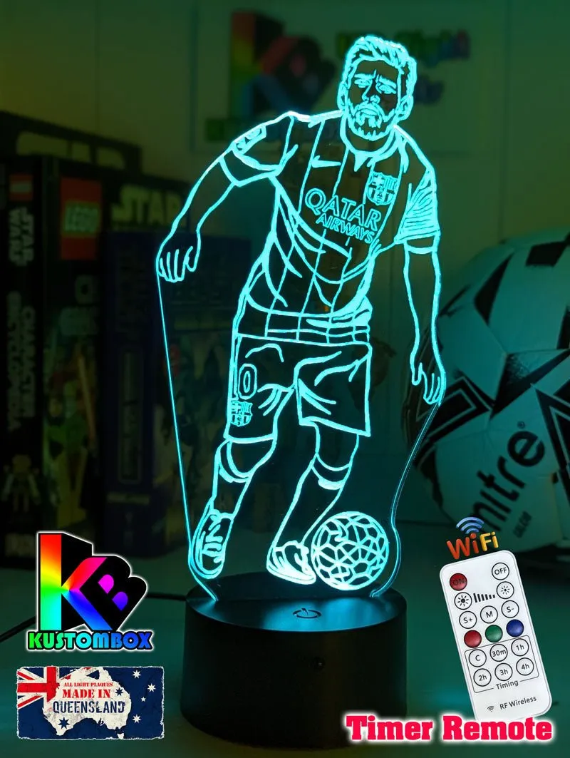 Lionel Messi Argentine Footballer Player 3D LED Night Light Lamp