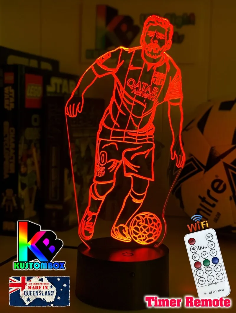 Lionel Messi Argentine Footballer Player 3D LED Night Light Lamp