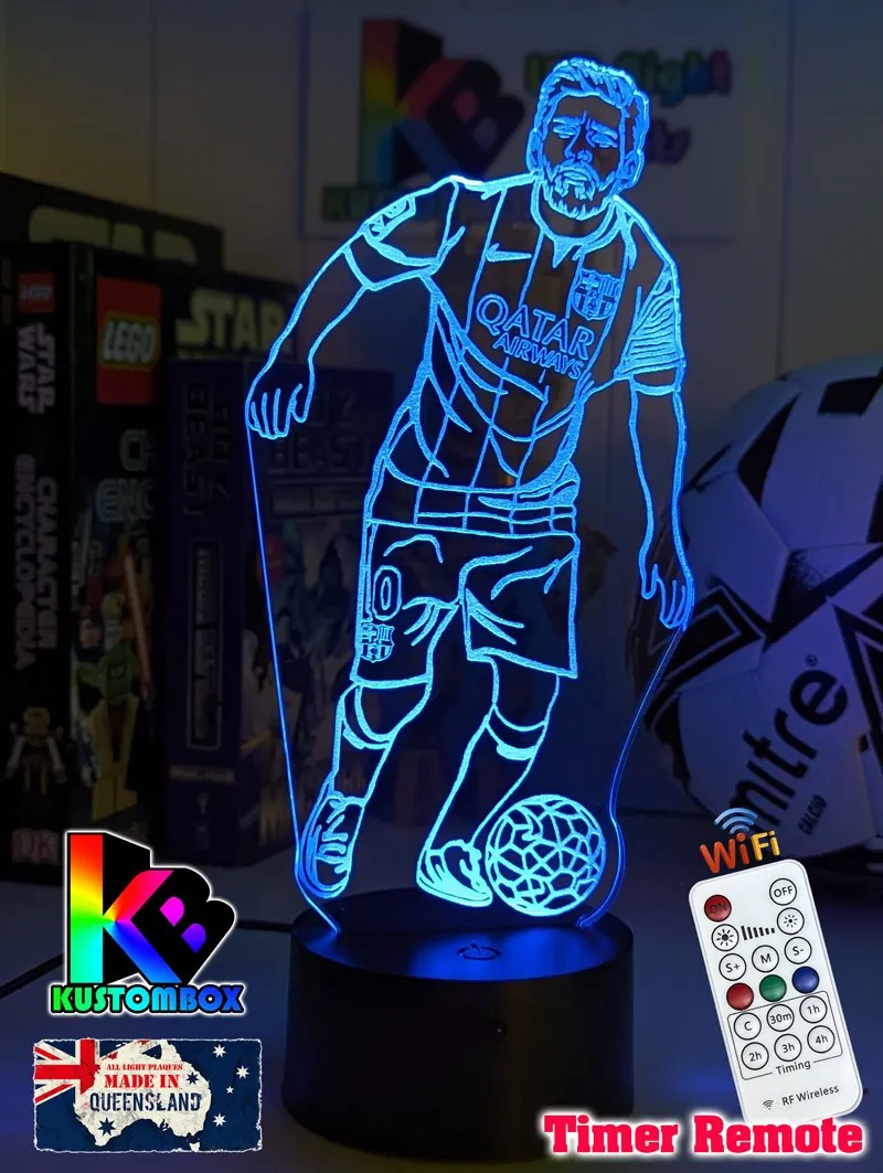 Lionel Messi Argentine Footballer Player 3D LED Night Light Lamp