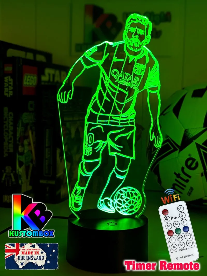 Lionel Messi Argentine Footballer Player 3D LED Night Light Lamp