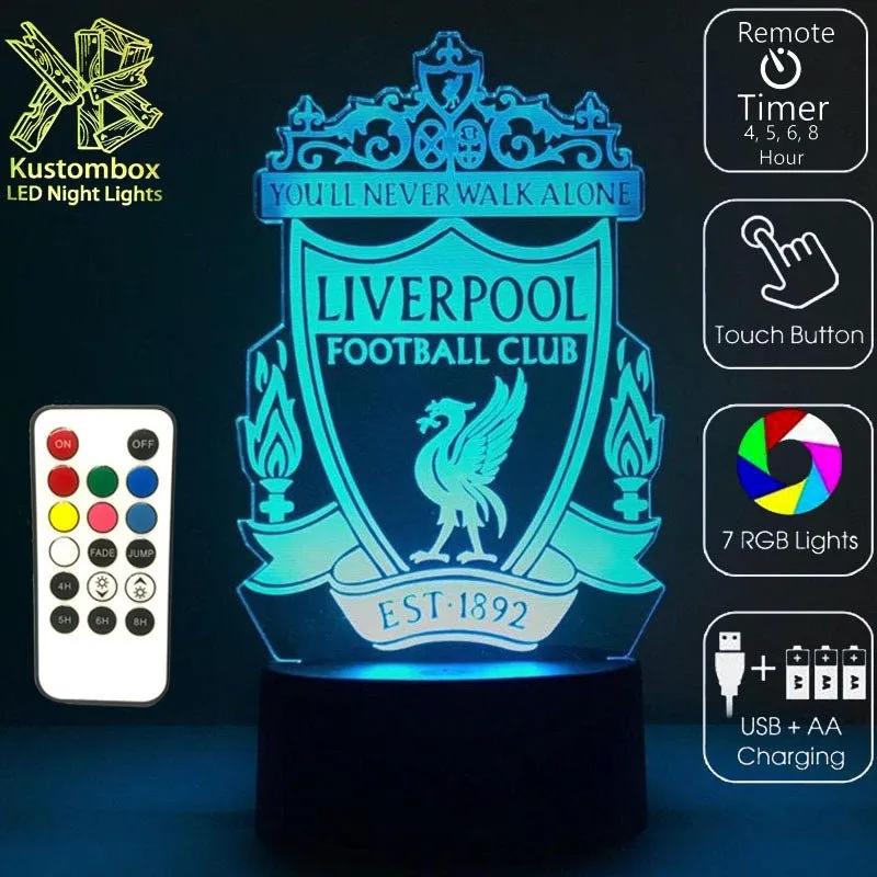LIVERPOOL Football Soccer Club 3D LED Night Light Lamp